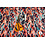 Coupon 741 Polyester stretch met ikat in koraal 170 x 150 cm