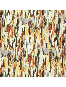 *** Stretchkatoen met abstracte verticale opdruk