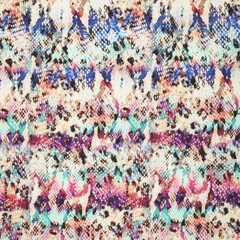  Stretchkatoen multicolor slangenprint