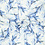 Stretchkatoen stof aquarelblad blauw