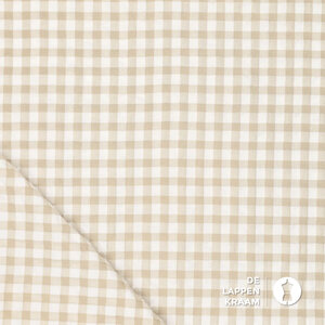  Seersucker groot met ruitje beige-wit