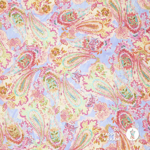  Stretch popeline paisley-look felle pasteltinten