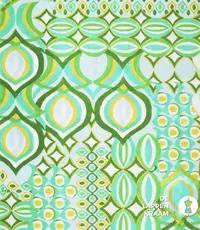  Linnenmix met retroprint groen