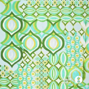 Linnenmix met retroprint groen
