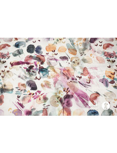 *** Linnenmix met aquarel bloemen roze