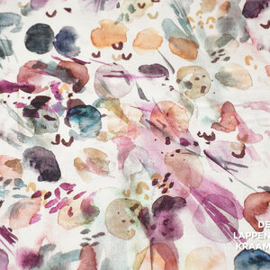 *** Linnenmix met aquarel bloemen roze