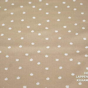 Katoen beige met appeltjes