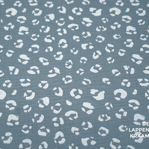 Hydrofiel met dierenpootjes jeansblauw