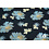 Coupon 63 Crepe donkerblauw met bloemen 170 x 170 cm