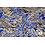 Coupon 626 Viscose kobalt met pixelachtige bloemen in zwart wit 170 x 140 cm