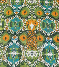  Coupon 212 Viscose met groene ikat print 170 x 140 cm