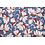 Coupon 99 Viscose jeansblauw met wit rode bloem 170 x 140 cm