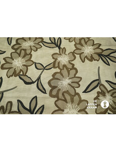  Coupon 52 Viscose beige met bloemtekeningen 170 x 140 cm