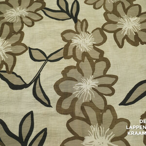 Coupon 52 Viscose beige met bloemtekeningen 170 x 140 cm