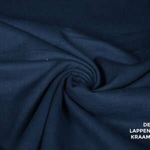 Basic Gewassen linnen donker jeans blauw