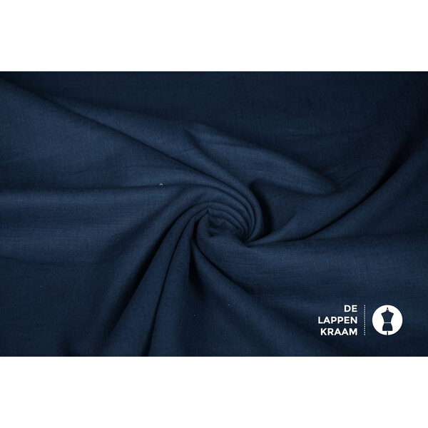 Basic Gewassen linnen donker jeans blauw