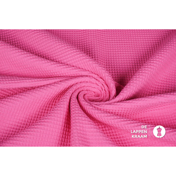 Basic Wafeldoek stof fuchsia