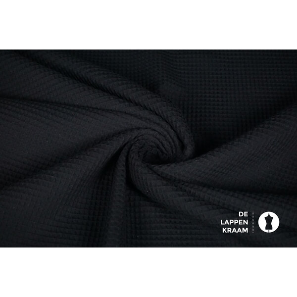 Basic Wafeldoek stof zwart