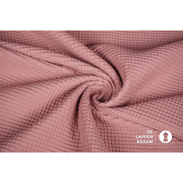Wafeldoek stof donker oud rose