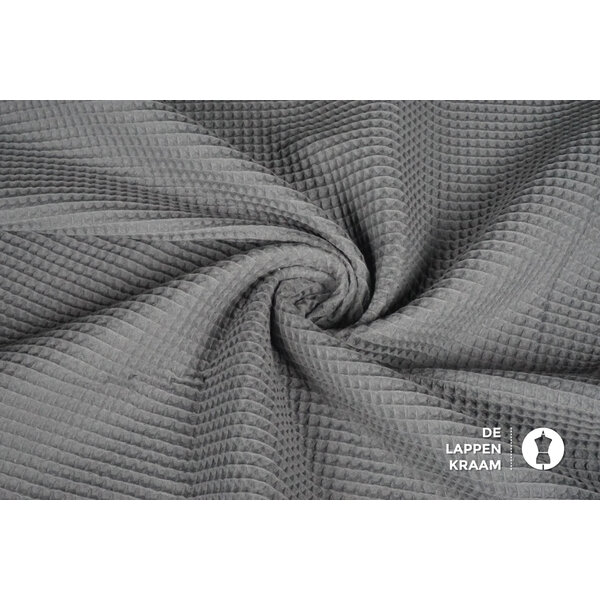 Basic Wafeldoek stof donker grijs