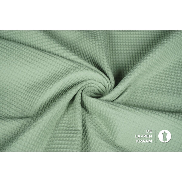 Basic Wafeldoek stof oud groen