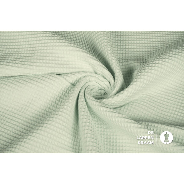 Basic Wafeldoek stof mint groen