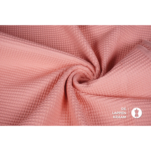 Basic Wafeldoek stof koraal