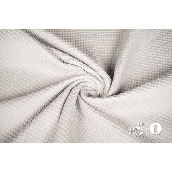 Basic Wafeldoek stof licht grijs