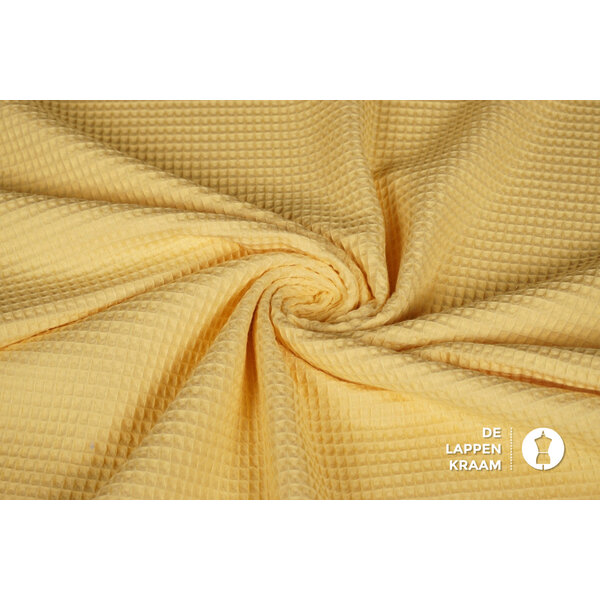 Basic Wafeldoek stof licht geel