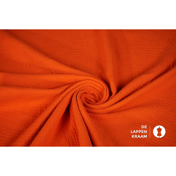 Basic Mousseline stof brique