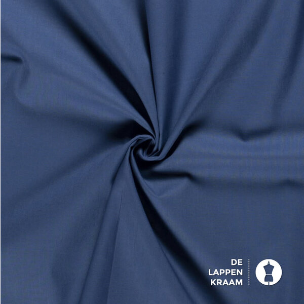 Basic Uni katoen stof jeansblauw
