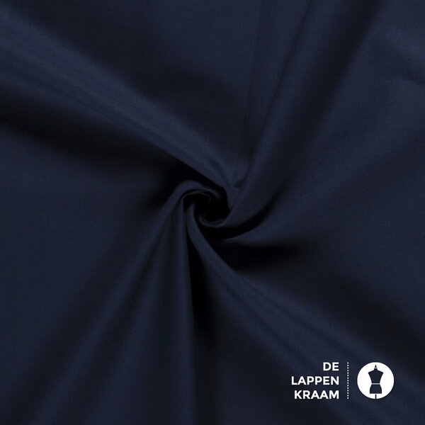 Basic Uni katoen stof donkerblauw