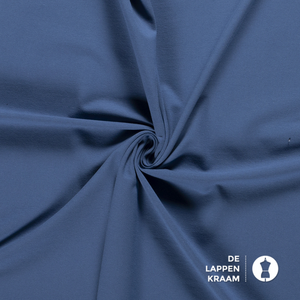 Basic Katoenen tricot zware kwaliteit jeans blauw