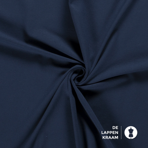 Basic Katoenen tricot zware kwaliteit donker jeans blauw