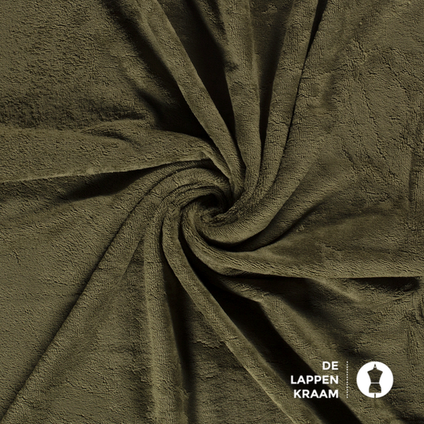 Basic Bamboe fleece badstof legergroen