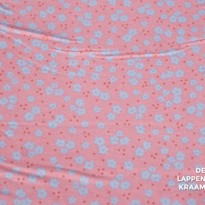 Flanel roze met grijs bloemetje