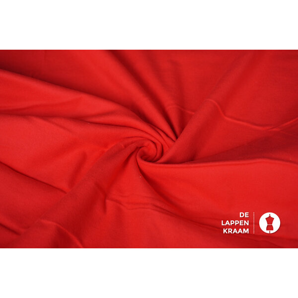 Flanel stof uni rood