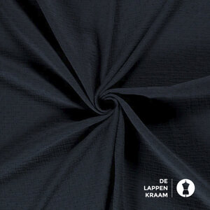  Mousseline met nopje donkerblauw