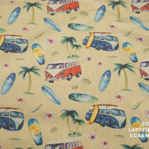 Canvas naturel met surf print