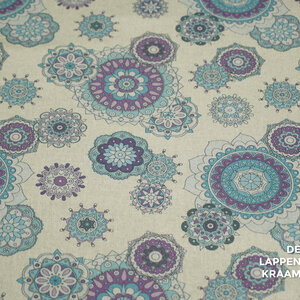 Canvas naturel met paarse mandala print