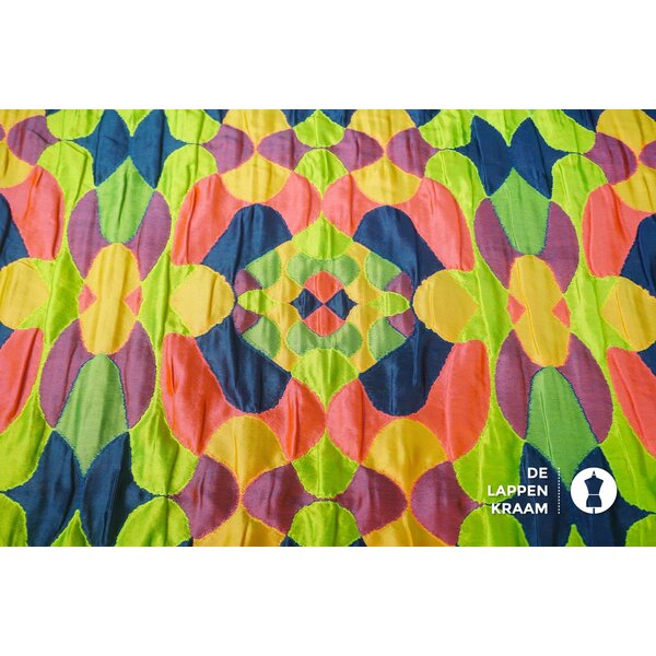 Jacquard stof met abstracte neonprint