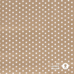 Popeline met sterretjes beige