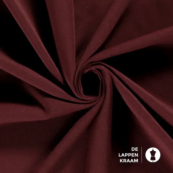 Basic Gabardine stretch stof wijnrood