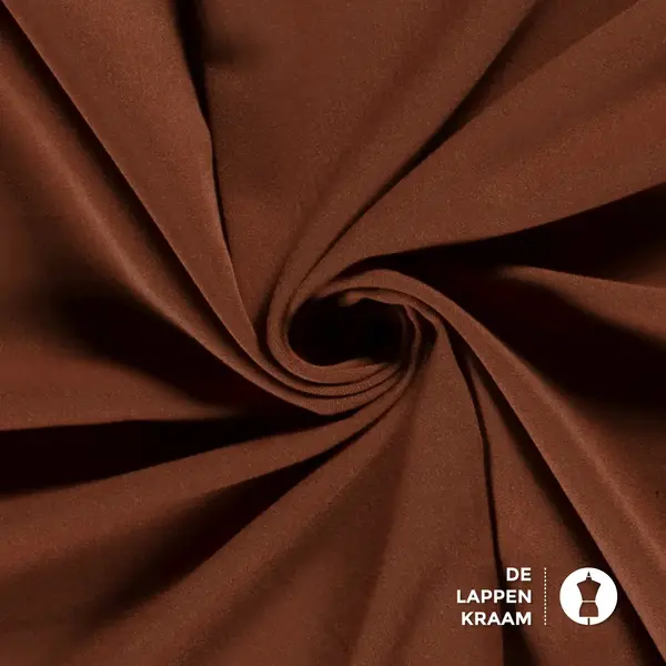 Basic Gabardine stretch stof brique