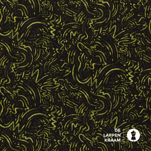  Winterjersey zwart met limoengroene kronkelprint