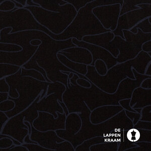  Winterjersey zwart met fantasievormen in kobaltblauw