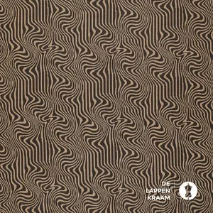 Coupon 96 Gebreide jacquard met beige kronkels 170 x 150cm
