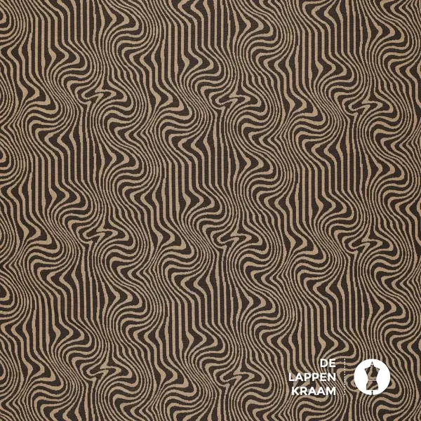 Coupon 14 Gebreide jacquard met beige kronkels 170 x 150cm