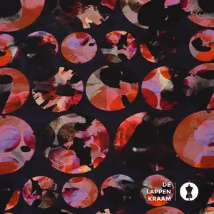  Viscose stof donkerpaars met verfcirkels