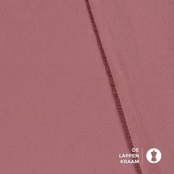 Basic Mousseline stof oud roze